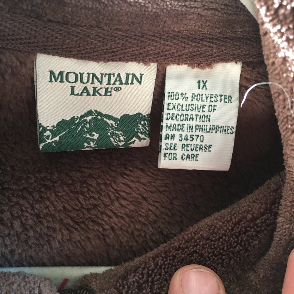 Chocolate Brown Zebra Print Pattern Zippered Flee… - image 4